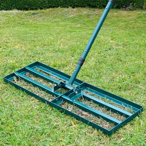 Signstek Rasenrakel Rasen/Lawn Leveling Rake Golf rasenrakel Werkzeug mit Stiel aus Edelstahl zum Rasen Sanden von Signstek