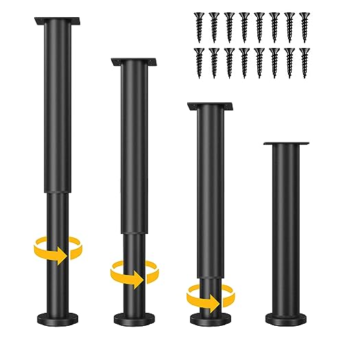 Signstek Tischbeine höhenverstellbar Möbelfüße Metall 25cm-42cm, Füße verstellbare Höhe, stütze höhenverstellbare Beine für Sofa/Bett/Couch/Dresser/Stuhl/Couchtisch/Schrank, 4stk. zylindrische schwarz Signstek Tischbeine höhenverstellbar Möbelfüße Metall 25cm-42cm, Füße verstellbare Höhe, stütze höhenverstellbare Beine für Sofa/Bett/Couch/Dresser/Stuhl/Couchtisch/Schrank, 4stk. zylindrische schwarz von Signstek