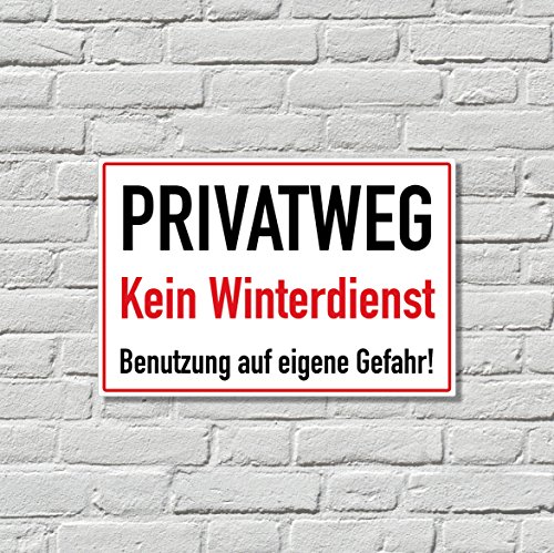 Schild Privatweg kein Winterdienst, 20x30cm, Aluverbund, wetterfest von Signworks GmbH