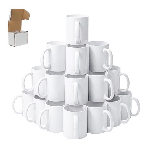 Signzworld Sublimationstassen Kaffee Becher AAA-Grade unbedruckt Keramik Tassen Fototasse für Sublimationsdruck in einzelnen Boxen,Fassungsvermögen 325 ml (Set of 36) von Signzworld