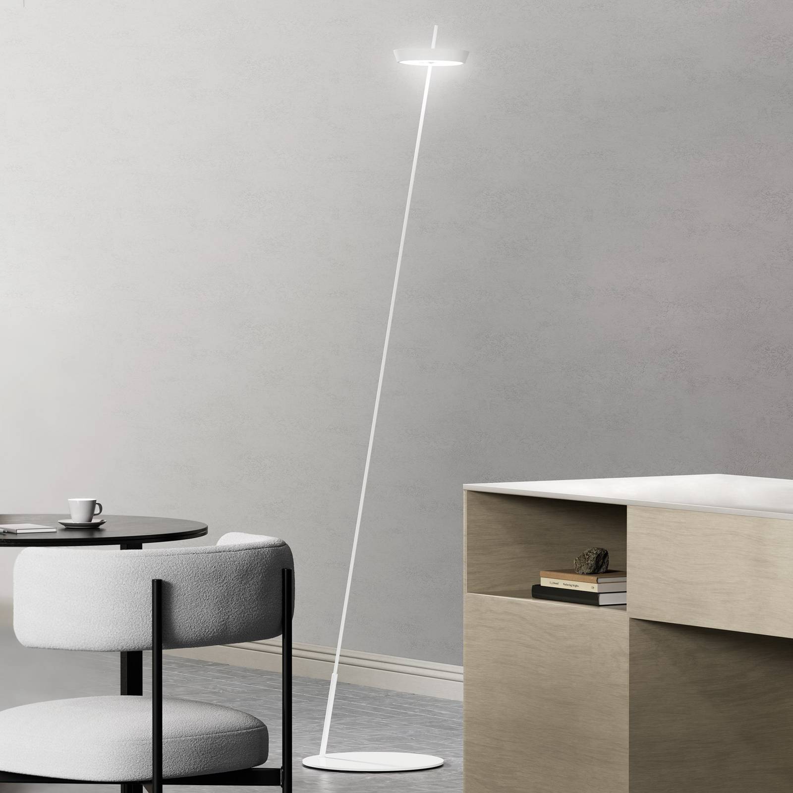 LED-Akku-Stehlampe Mahina, weiß, Höhe 130 cm, Metall, CCT von Sigor