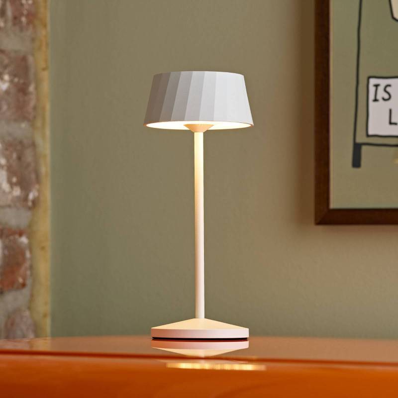 LED-Akku-Tischlampe Facetta, 3er-Set, weiß, 22 cm, IP44 von Sigor