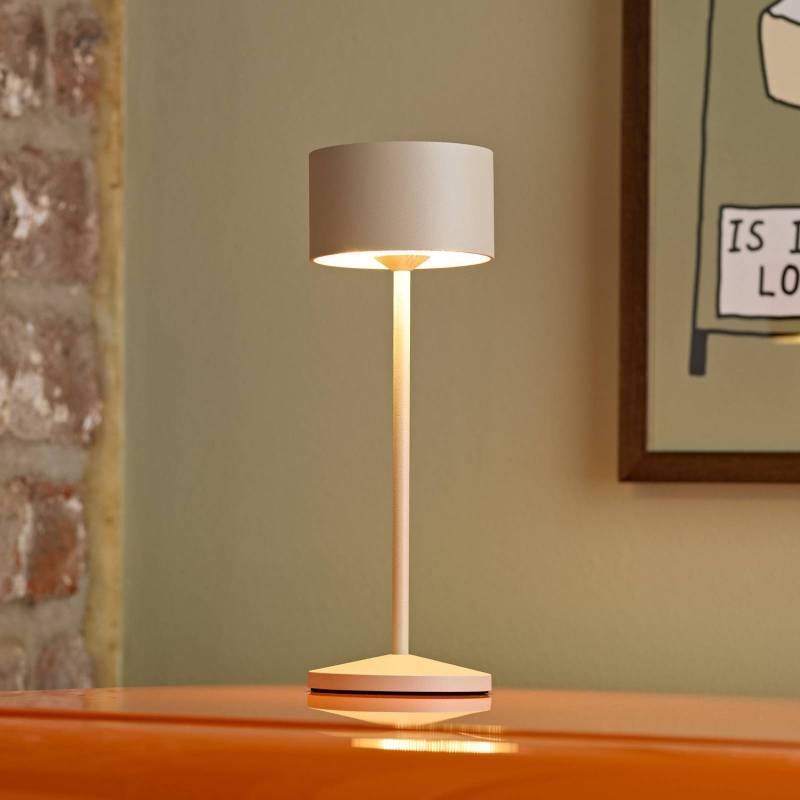 LED-Akku-Tischlampe Veluna, beige, Höhe 25 cm, IP44, dim CCT von Sigor