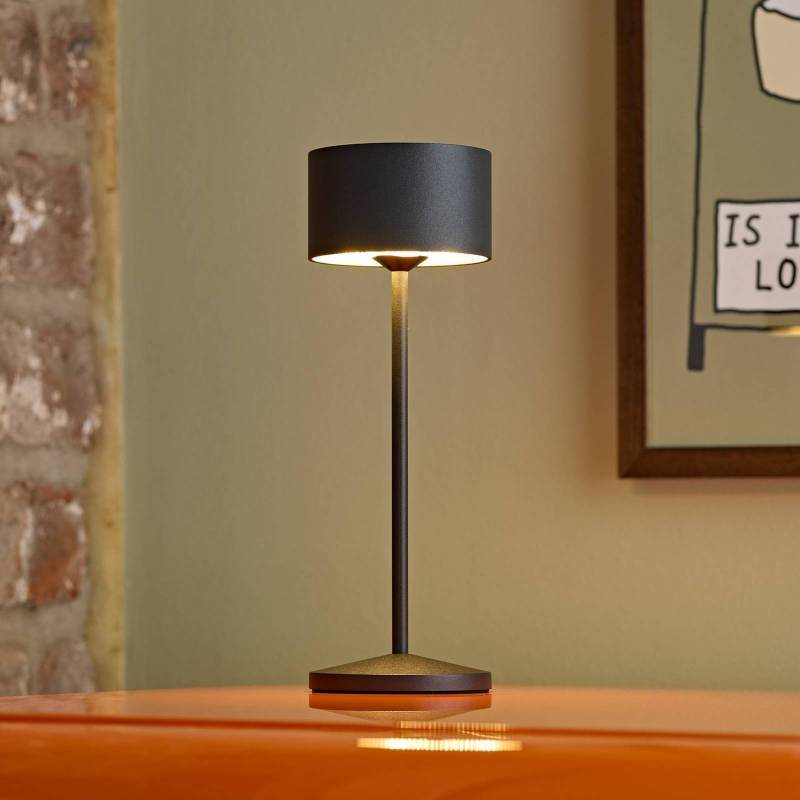 LED-Akku-Tischlampe Veluna, schwarz, Höhe 25 cm IP44 dim CCT von Sigor