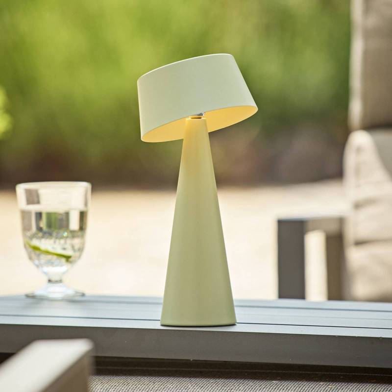 LED-Akku-Tischleuchte Solino, grün, Solar/USB, 26 cm, IP44 von Sigor