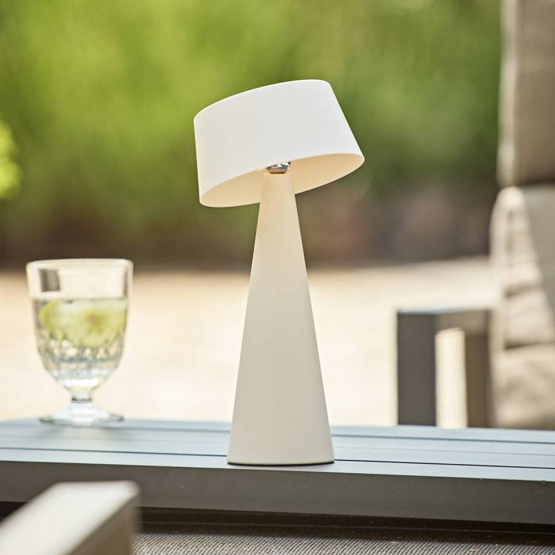 LED-Akku-Tischleuchte Solino, weiß, Solar/USB, 26 cm, IP44 von Sigor