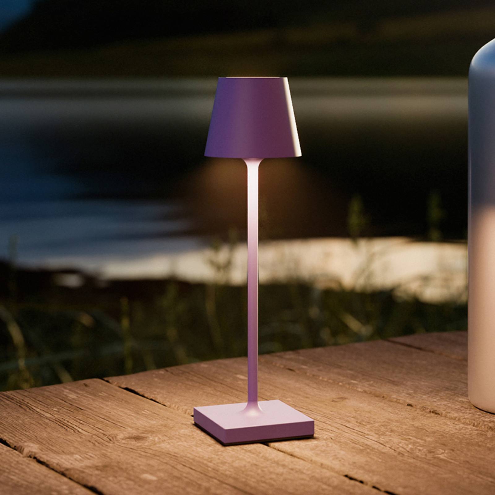 LED-Akkutischlampe Nuindie pocket, lila, IP54, dimmbar von Sigor
