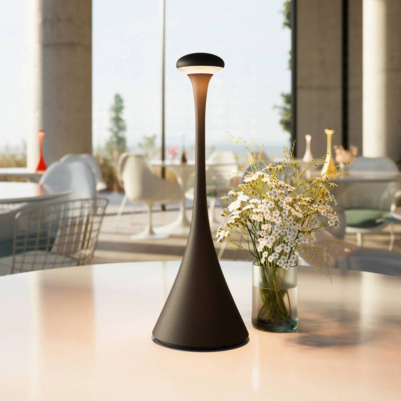 LED-Akku-Tischleuchte Nudrop, IP54, nachtschwarz von Sigor