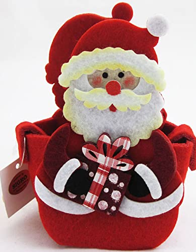 Sigro Export Import Filz-Tasche/Geschenktasche Weihnachtsmann bunt, ca.12 x 6 x 8 cm von Sigro Export Import