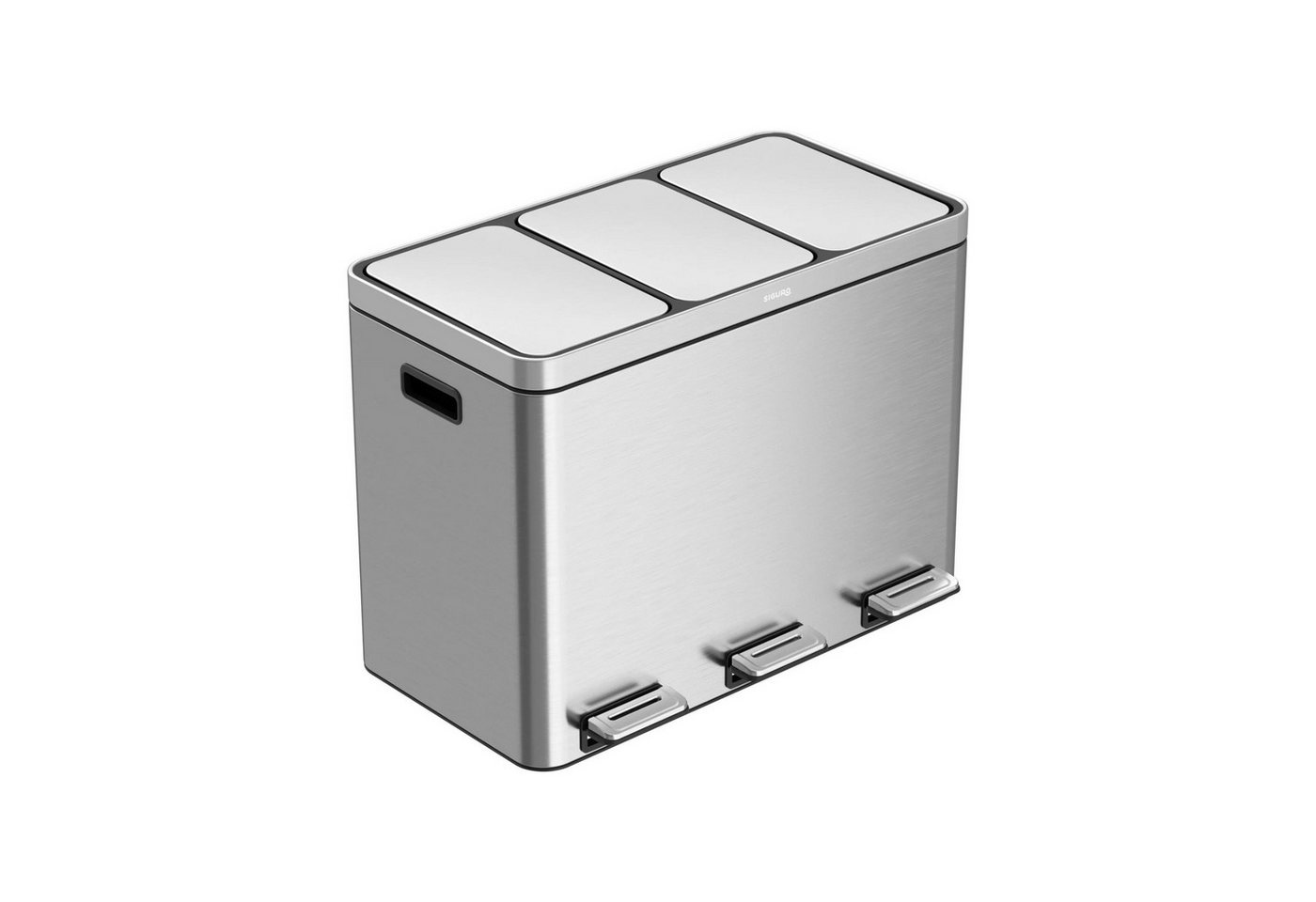 Siguro Mülltrennsystem Abfallbehälter für die Mülltrennung, 2x14L oder 3x14L, Smart Sort, Soft-Close System von Siguro