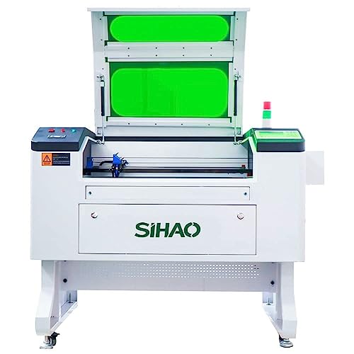 100W Co2 Laser Graviermaschine Sihao 700 x 500mm Laser Engraver Laser Cutter Co2 Gravurwerkzeug Plottermaschine 220V Europlug Ruida USB für Papier/Kunststoff/Leder/Glas/Keramik/Harz/Bambus/Holz etc von Sihao