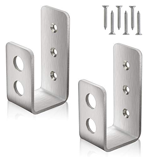 2 x 4 (3,8 x 8,9 cm) Türverriegelung (2 Stück) | Drop Open Bar Halter Marine Grade Edelstahl U-Halterung für 2 x 4 Holz als Sicherheitstürverstärkung, Türklemme, Scheune, Schuppen, Garage, Tor von Sihnman
