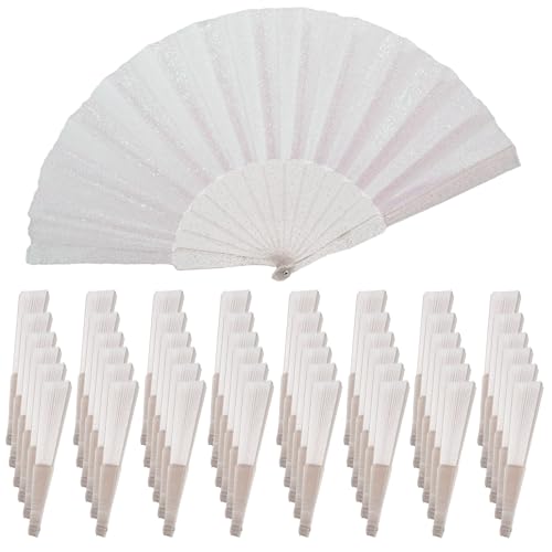 SiissaPeksid Handventilator, faltbarer Handventilator, Glitzer-Ventilator mit glänzender, transparenter Fächerrippe, ideal für Hochzeit, Kirche, Festival, Tanz, Teeparty, Club und EDM-Zubehör, Weiß SiissaPeksid Handventilator, faltbarer Handventilator, Glitzer-Ventilator mit glänzender, transparenter Fächerrippe, ideal für Hochzeit, Kirche, Festival, Tanz, Teeparty, Club und EDM-Zubehör, Weiß von SiissaPeksid