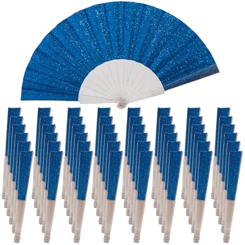 SiissaPeksid Handventilator, faltbarer Handventilator, Glitzer-Ventilator mit glänzender, transparenter Fächerrippe, ideal für Hochzeit, Kirche, Festival, Tanz, Teeparty, Club und EDM-Zubehör von SiissaPeksid