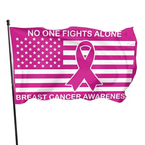 Flagge für Brustkrebs-Bewusstsein, 90 x 152 cm, für drinnen und draußen, mit Öse, rosa Bändern, für Garten, Hof, Banner, dekoratives Schild Flagge für Brustkrebs-Bewusstsein, 90 x 152 cm, für drinnen und draußen, mit Öse, rosa Bändern, für Garten, Hof, Banner, dekoratives Schild von Siiuuol