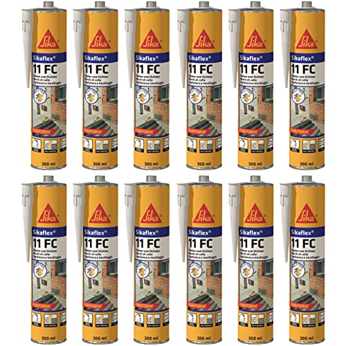 12x Sikaflex 11FC Purform universell einsetzbarer elastischer Kleb- und Dichtstoff 300ml Kartusche Weiss von Sika