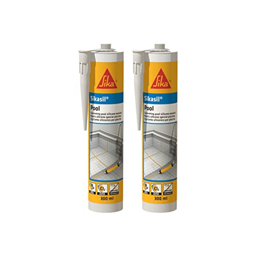 2er Set SIKA Sikasil Pool Silikon Versiegelung - Transparent - 300ml von Sika