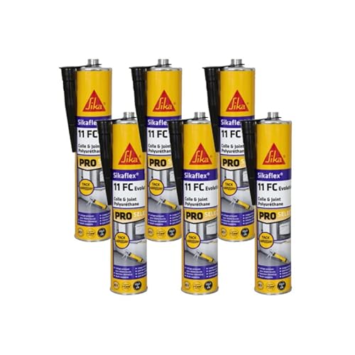 6er-Set Klebedichtmasse SIKA Sikaflex 11 FC+ Evolution - Schwarz - 300ml von Sika