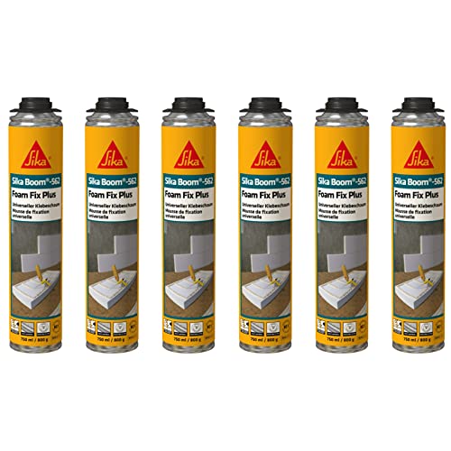 6x Sika Boom 562 Foam Fix Plus WDVS Polyurethan Klebeschaum Dämmstoffkleber Dämmplatten Gipsplatten 750ml von Sika