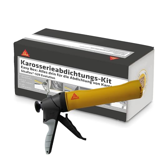 Bundle of Sika - Easy Box Nahtabdichtung - Anwendungspaket für Karosserieabdichtung - Sikaflex-529 Evolution + Sika Gun HD, extra leichte Kartuschenpistole mit hoher Übersetzung von Sika