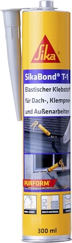 Sika – Klebstoff – SikaBond T-1 Purform Betongrau – für innen und außen – ideal für Dach- und Klempnerarbeiten – lösemittelfrei – 300 ml von Sika