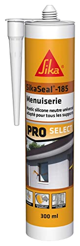 SIKA - SikaSeal-185 Tischlerei, Grau, Universal-Silikon-Dichtstoff für Bau- und Tischlereien, mehrere Untergründe, ideal für Glas- und Tischlereiverfugungen, innen und außen, 300 ml von Sika