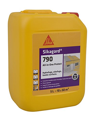 Sika gard 790 All-in-One, wasserabweisender Alles-in-1-Schutz, für Innen- und Außenbereich, für Fassade, Dach, Terrasse, verstärkte Formel, 5 l = ca. 10 bis 50 m² von Sika