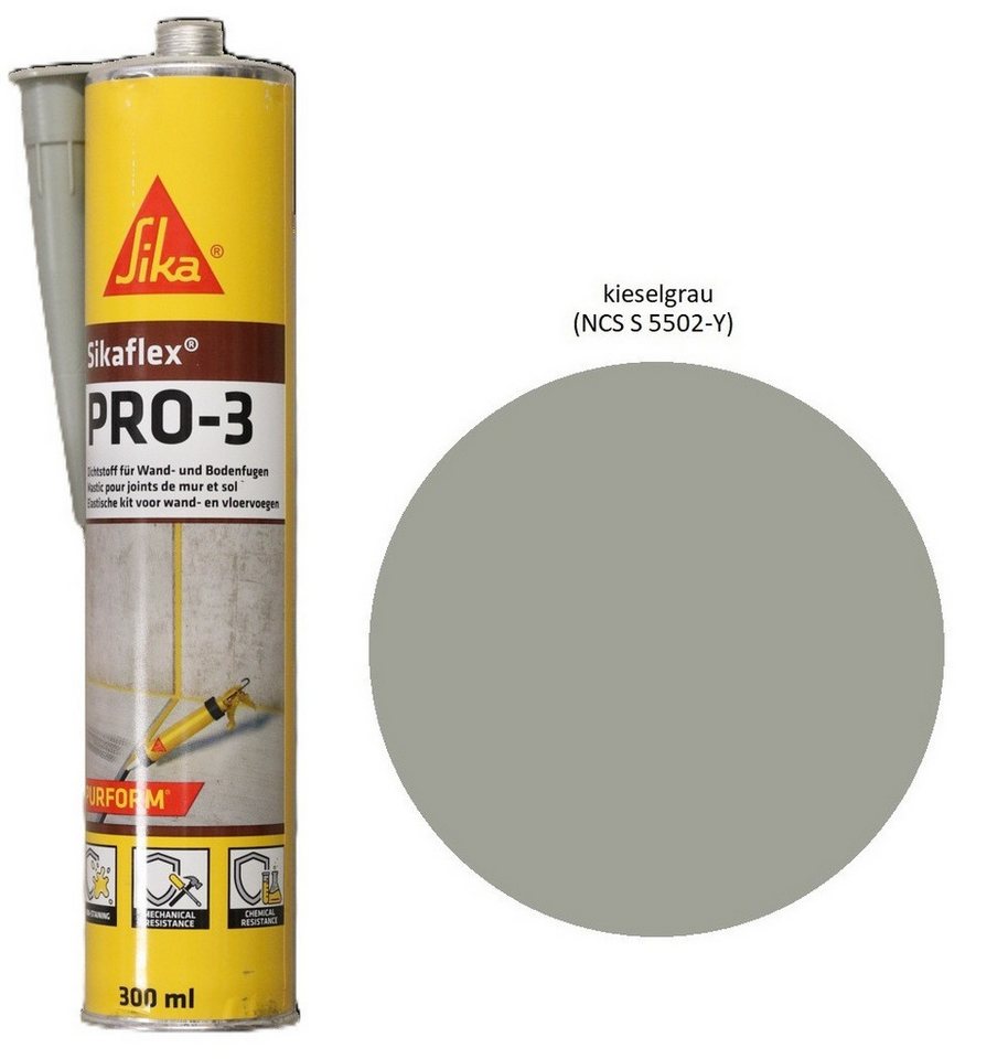 Sika Dichtstoff Sikaflex Pro 3 Polyurethan Dichtstoff 300ml Kartusche kieselgrau, gebrauchsfertig, Innen- und Aussenbereich Sika Dichtstoff Sikaflex Pro 3 Polyurethan Dichtstoff 300ml Kartusche kieselgrau, gebrauchsfertig, Innen- und Aussenbereich von Sika