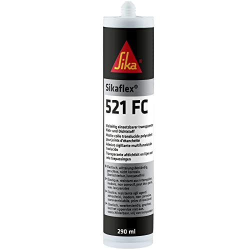 Sika – Kleb- und Dichtstoff – Sikaflex-521 FC Transparent – für innen und außen – UV-stabil und witterungsbeständig – 290 ml (Packung mit 6) von Sika