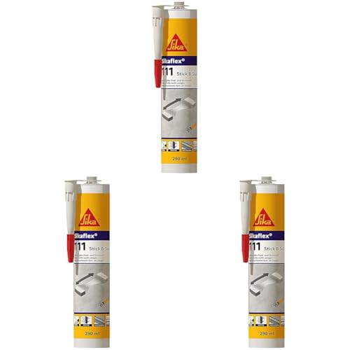 Sika – Montageklebstoff – Sikaflex-111 Stick &Seal Weiß – geeignet für Dämmstoffe wie EPS und XPS – elastisch – witterungsbeständig – 290 ml (Packung mit 3) von Sika