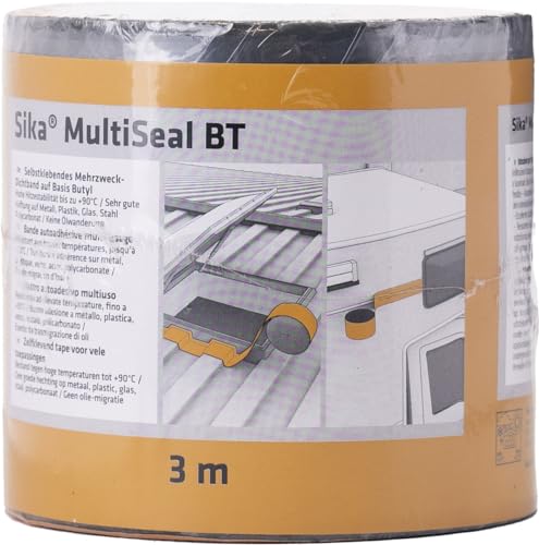 Sika - SikaMultiSeal BT, Mehrzweck-Dichtband auf Butylbasis für Abdichtungen und Schnellreparaturen, 3m lang 1m breit, grau von Sika