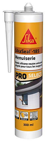 Sika -SikaSeal-185 Schreinerei, transparent, universeller Silikon-Dichtstoff für Bau- und Tischlerfugen, Multi Träger, ideal für Fugen von Glaswaren und Tischlerei, innen und außen, 300 ml von Sika