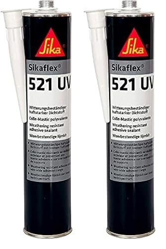 Sika - Sikaflex-521 UV, witterungsbeständiger, haftstarker Dichtstoff, 300 ml, weiß (Alte Version - Neu Sikaflex-522) (Packung mit 2) von Sika