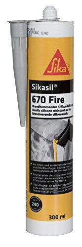 Sika sil 670 Fire, feuerfester Silikondichtstoff, 300 ml, Grau von Sika