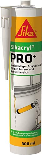 Sikacryl – Acryldichtstoff – Sikacryl PRO+ Weiß – 12,5 % Bewegungsaufnahme – für Anwendungen im Innen- und Außenbereich – lösemittelfrei – 300 ml von Sika