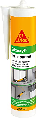 Sika – Acryldichtstoff – Sikacryl Transparent – ideal zur Abdichtung von Rissen und Spalten – für innen und außen – geruchsneutral – 300 ml von Sika