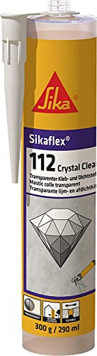 Sika – Kleb- und Dichtstoff – Sikaflex-112 Crystal Clear Transparent – für Dicht- und Klebefugen – für Drinnen und Draußen – dekorativ – 290 ml von Sika