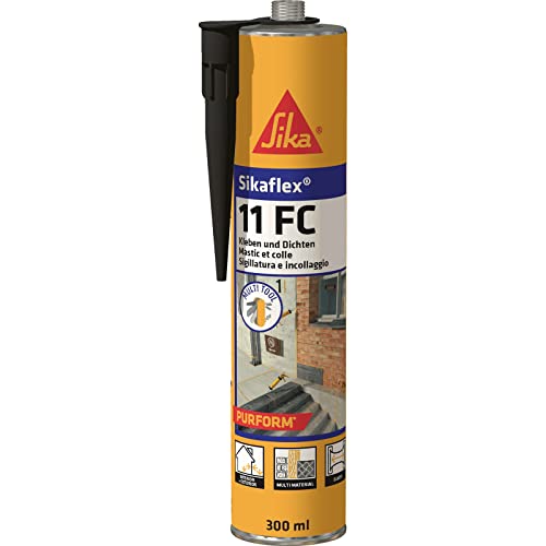 Sika – Kleb- und Dichtstoff – Sikaflex-11 FC Purform Elastisch Schwarz– geeignet für übliche Baustoffe – lösemittelfrei und emissionsarm – 300 ml von Sika