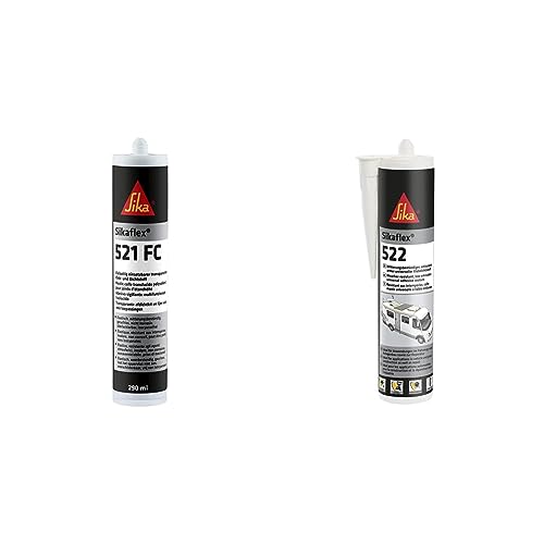 Sikaflex 521FC 290ml transparent Klebstoff, Dichtstoff & 522 Caravan weiß 300ml STP Kleb- und Dichtstoff von Sika