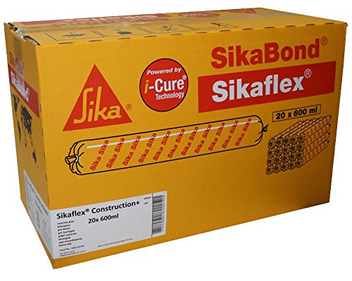 Sikaflex Construction+ UNIWEISS Polyurethan Dichtstoff 1 Karton 20 x 600ml Beutel - für Anschluss- und Bewegungsfugen von Sika
