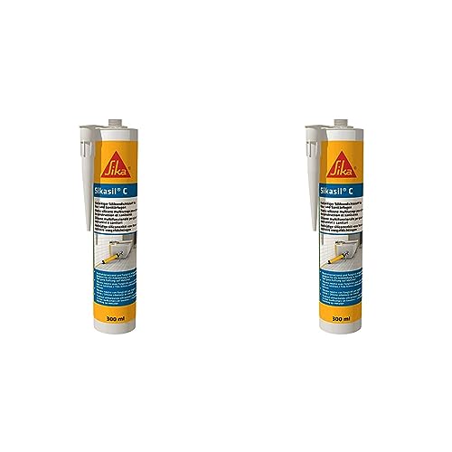Sikasil C 300ml transparent neutralvernetzender Silicondichtstoff (Packung mit 2) von Sika