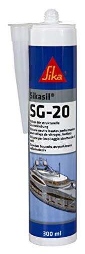 Sikasil SG-20 Dichtstoff aus Silikon für Verklebung und Abdichtung von Glasscheiben, 300 ml, Schwarz (ausschließlich für Profis) von Sika