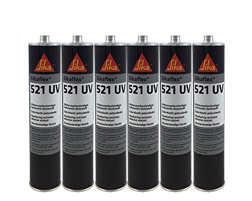 Sparset 6x Sikaflex 521-UV Hybriddichtstoff Wohnwagendichtmasse 300ml Weiß von Sika