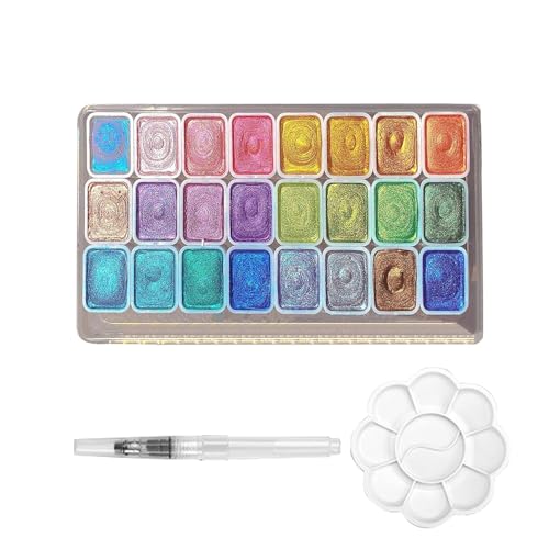 Sikweny Aquarellfarben Wiederverwendbar Wasserfarben Hohe Farbwiedergabe Aquarellfarben set Leicht zu Waschen für Kartenherstellung Art Journal Skizzieren Notizbuchdekoration Illustrationsdesign von Sikweny