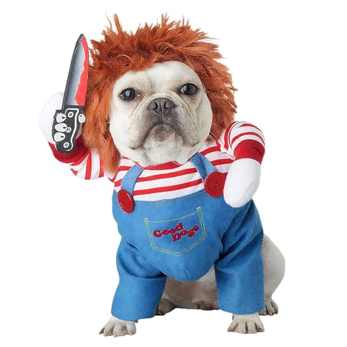 Sikweny Hundekostüm Halloween Hund Inklusive Jacke und Kunstbart Hunde Halloween Verstellbar Dog Costume Atmungsaktiv Katzenkostüm Kostüm Katze für Festivalkostüme Mottopartys (S) von Sikweny