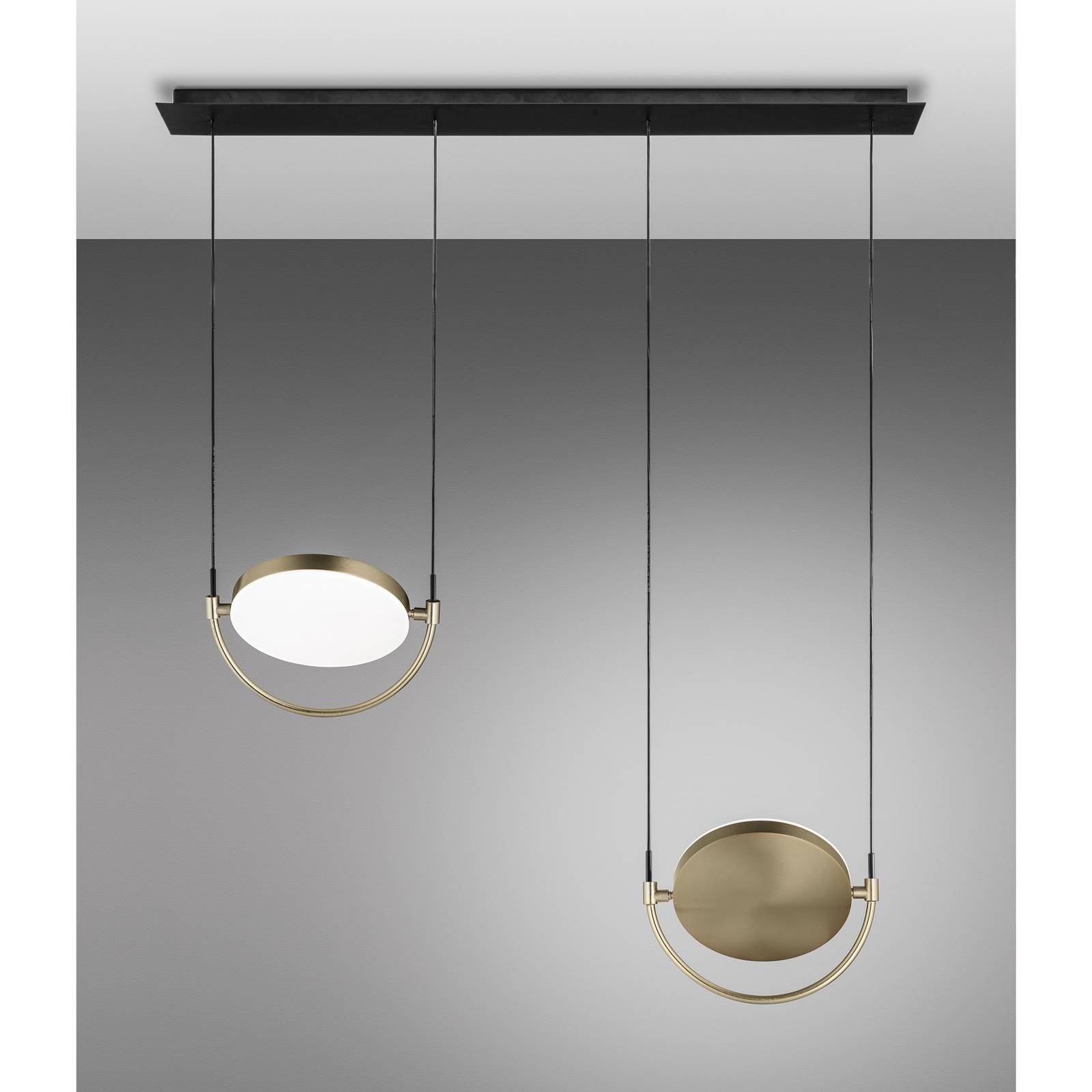 LED-Hängeleuchte Giotto, 2-flg., separat, gold von Sil-Lux