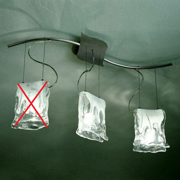Sil Lux 3 Fl. Hängeleuchte Murano Hängelampe Leuchte Lampen Siehe Text/Foto B-Ware von Sil-Lux