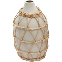 Vase aus Steingut und Rattan 11 x 19 cm von Sil