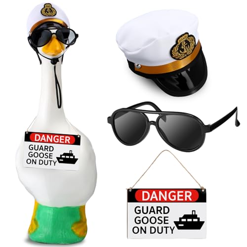 SilTriangle Veranda Goose Outfits 58,4 cm Marineblau Captain Veranda Gans Outfits Zubehör Guard on Duty Warnung Dekor Navy Captain Hut Brille Holz Warnung für Hof, Rasen SilTriangle Veranda Goose Outfits 58,4 cm Marineblau Captain Veranda Gans Outfits Zubehör Guard on Duty Warnung Dekor Navy Captain Hut Brille Holz Warnung für Hof, Rasen von SilTriangle