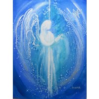 Silwiartatelier Erzengel Gabriel Engelposter 30 X 40 cm Engelbild Wanddeko Geschenkidee Schutzengelbild Weihnachtsengel - Der Verkünder von SilWiArtAtelier